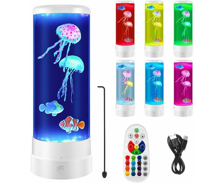 LED Jellyfish Lamp Lava Lamp, 12 Inch Jellyfish Lamp with Remote Control, U Carousel 1