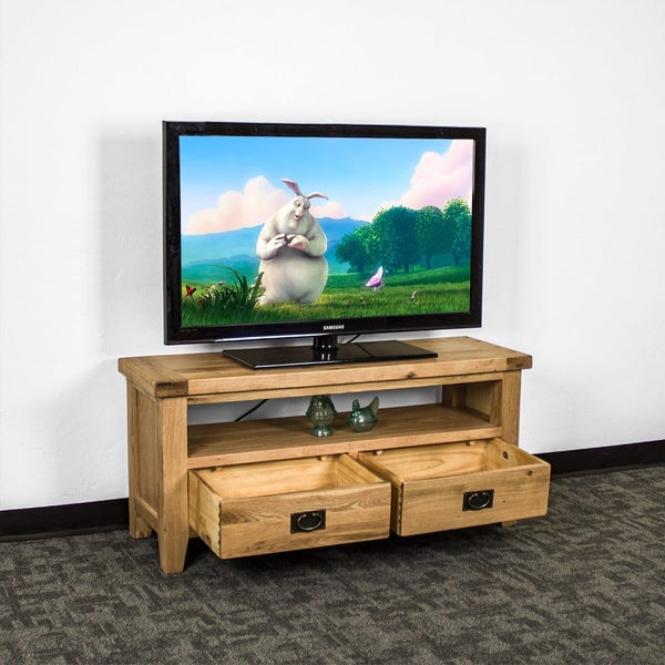 Yes 2 Drawer Oak Entertainment Unit Carousel 2