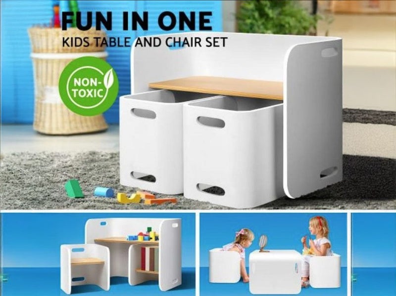 Kids Table and Chairs Set - Study Desk / Dining Table Afterpay Carousel 1