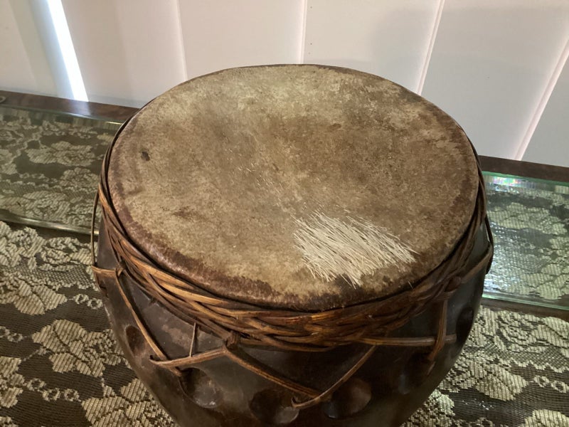 Antique Indonesian ceremonial handmade drum Carousel 2