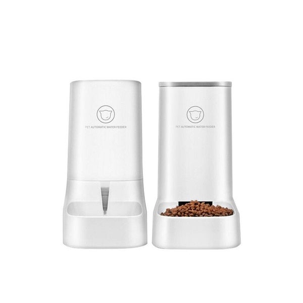 Automatic Water Dispenser & Food Container Set - White Carousel 1
