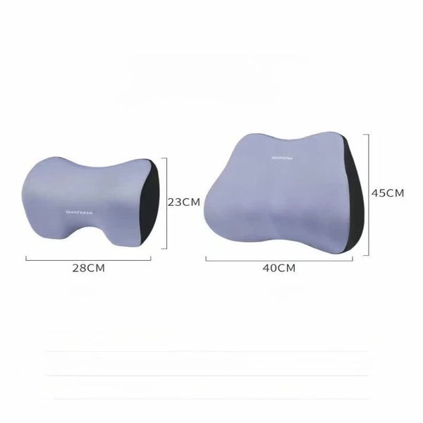 Elosung Ergonomic Blue Memory Foam Car Seat Neck & Lumbar Support Set Carousel 2