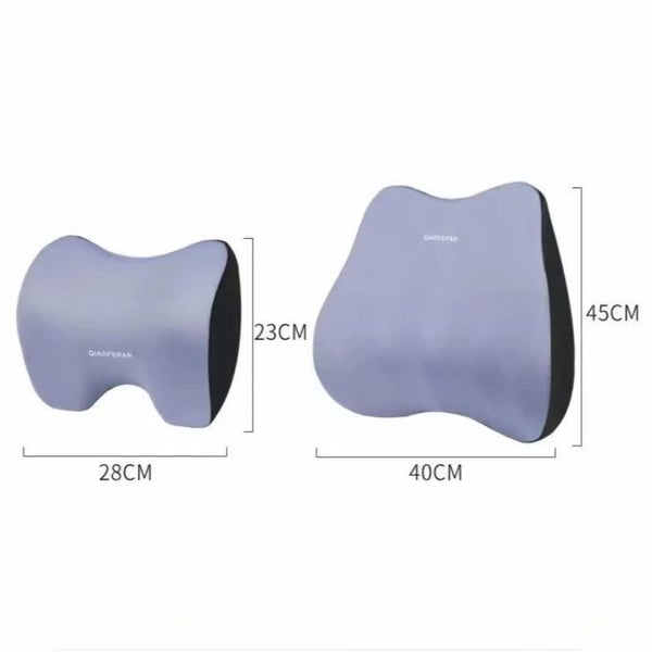 Orange Memory Foam Car Seat Neck And Lumbar Support Set Ergonomic Cushion For O Carousel 2