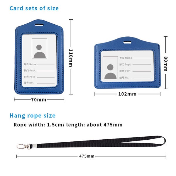 With Neck Lanyard Credit Card Holder Badge Card Case Name ID Card Cover Carousel 2
