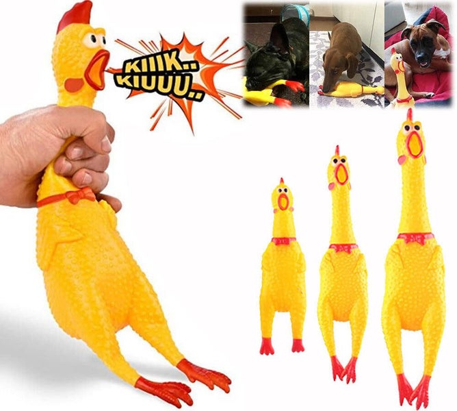 Funny Screaming Chicken Toy Squeaker Shrilling Pet Dog Bite Squeeze Rubber Chew Carousel 1