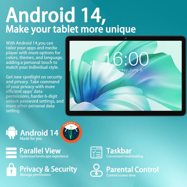 Android 14 Tablet 10 Inch Octa Core 22GB RAM 128GB ROM Expand To 1TB 8000mAh Bat Carousel 1