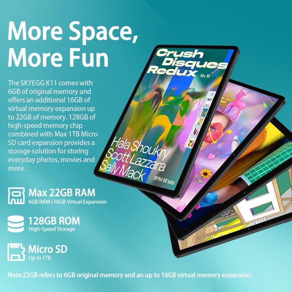 Android 14 Tablet 10 Inch Octa Core 22GB RAM 128GB ROM Expand To 1TB 8000mAh Bat Carousel 2