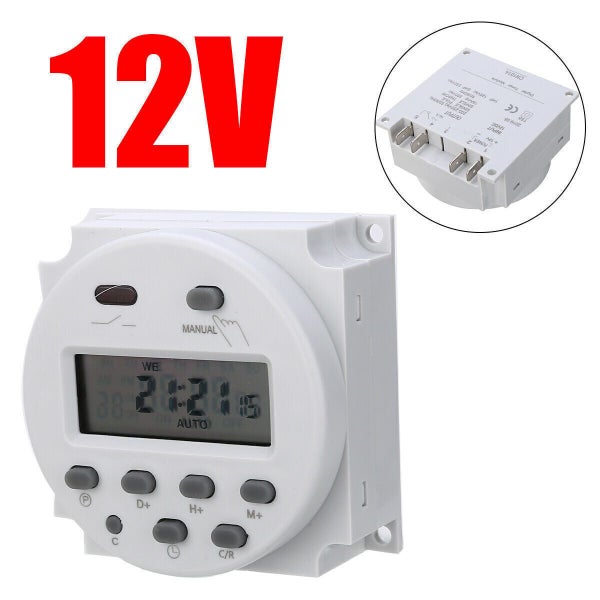 NEW DC 12V Timer Switch Digital LCD Programmable Control Time Relay Day/Week Set Carousel 2