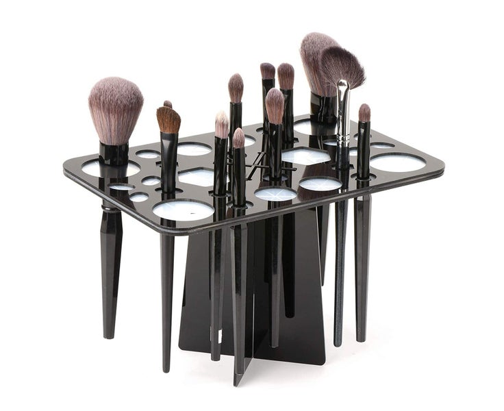 Makeup Brushes Drying Rack, Brushes Dryer, Collapsible 28 Slot Acrylic Brus Carousel 2