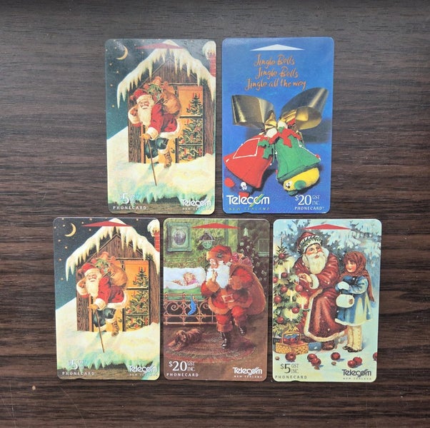 Vintage NZ Telecom Christmas Phonecard Set – Santa, Jingle Bells – 6 Cards incl. Carousel 1