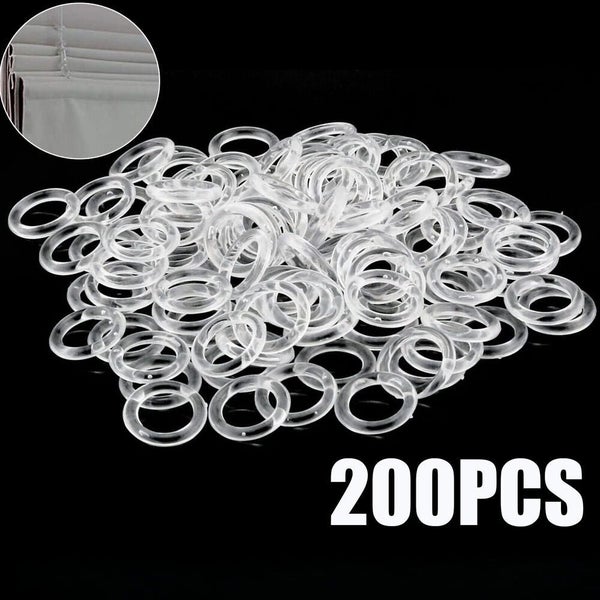 200PCS 13mm Clear Plastic Roman Blind Curtain Rings O-Rings for Roman Shades Carousel 1