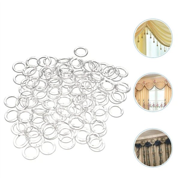 200PCS 13mm Clear Plastic Roman Blind Curtain Rings O-Rings for Roman Shades Carousel 9