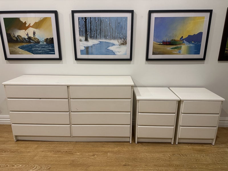 Matching White Wooden Drawers – Minimal, Sturdy, Great Storage Carousel 1