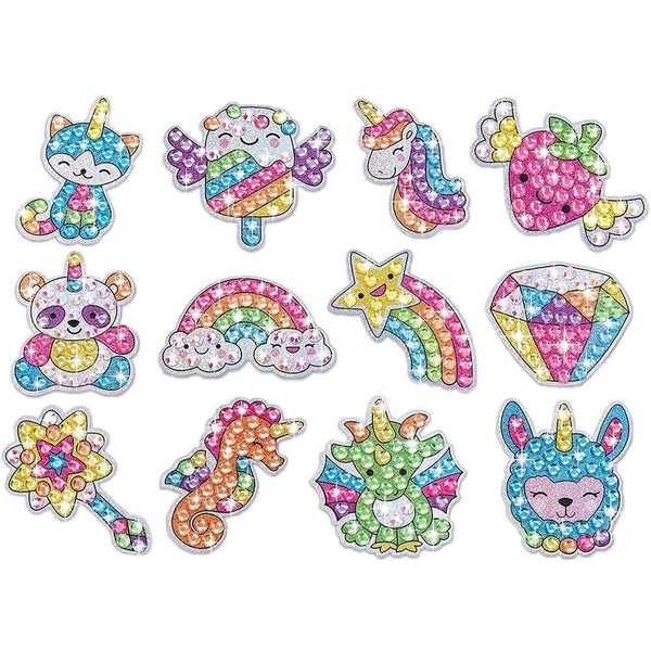 Diamond Painting Kit Magical Stickers Creativity for Kids Big Gem Set Carousel 12