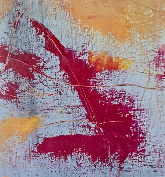 370 Red-Grey Abstract 560 mm x 710 mm Oil on Canvas Painting Carousel 6