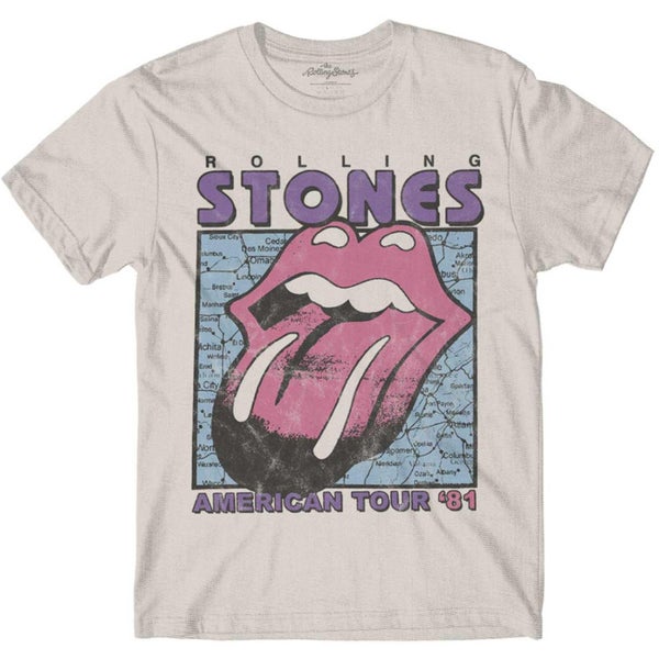 The Rolling Stones Unisex Adult American Tour Map Carousel 1
