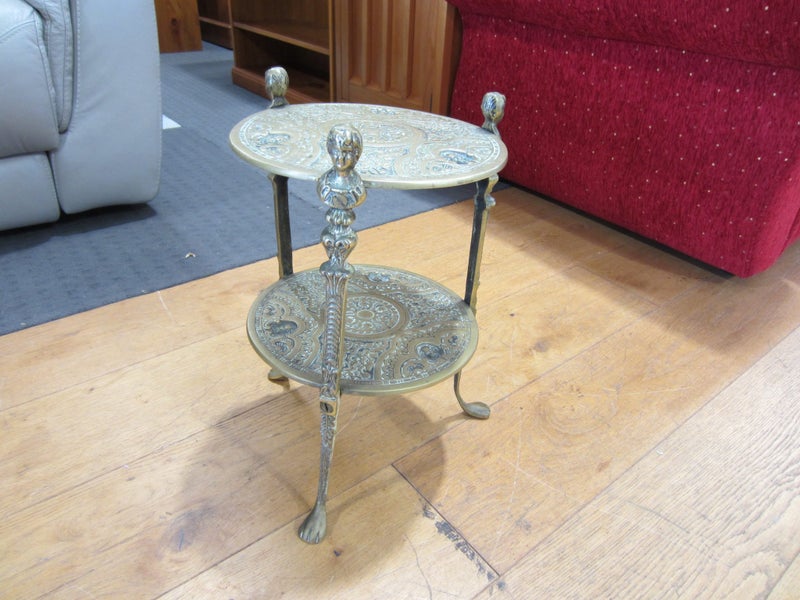 Cast Brass 2-tier Plant Stand Carousel 1