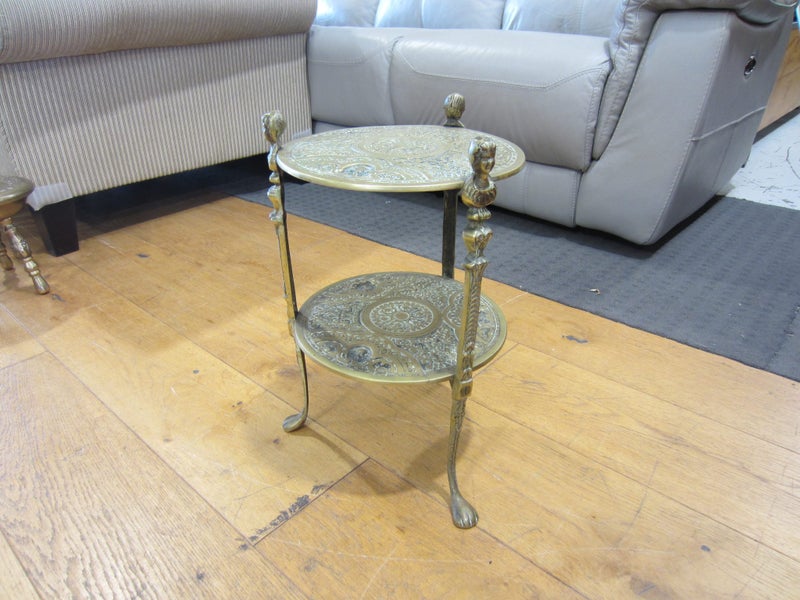 Cast Brass 2-tier Plant Stand Carousel 2