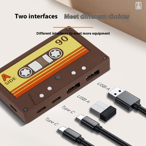 Tape Shape HUB2.0 Cute Retro Desktop Ornament USB HUB Adapter Splitter Carousel 1