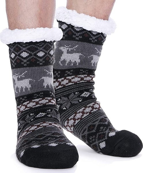 24 Pairs Mens Slipper Fuzzy Socks Winter Super Warm Soft Socks with Grippers Carousel 2