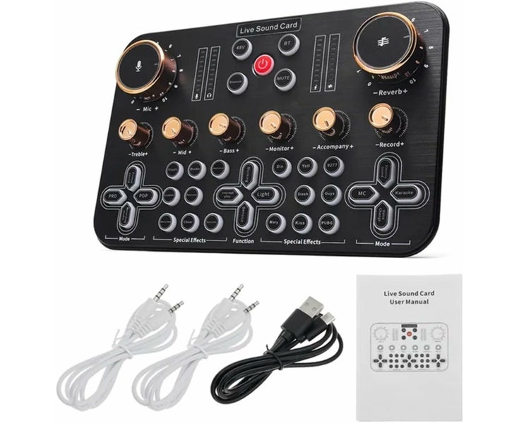 Live Sound Card Mixer, Audio Interface With DJ Mixer, Live Sound Effects An Carousel 8