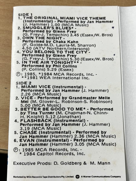 Miami Vice Soundtrack Cassette Tape Carousel 2