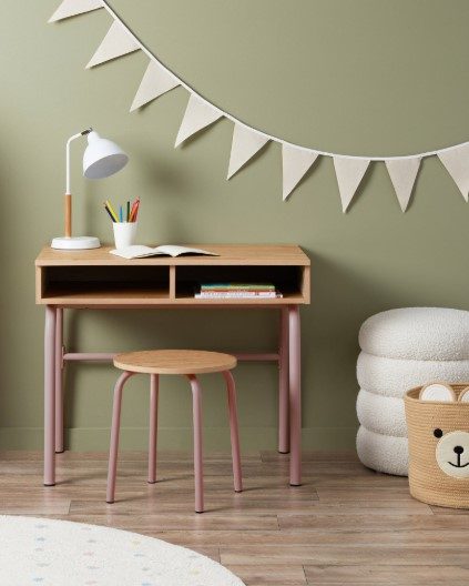 MOCKA SECONDS: Mocka Junior Metal Desk and Stool - Pink Carousel 1