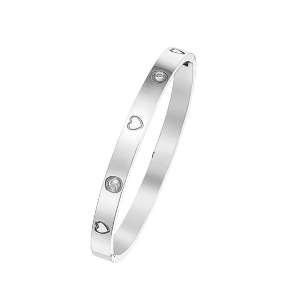 Love heart bracelet with cubic zirconia in silver Carousel 1