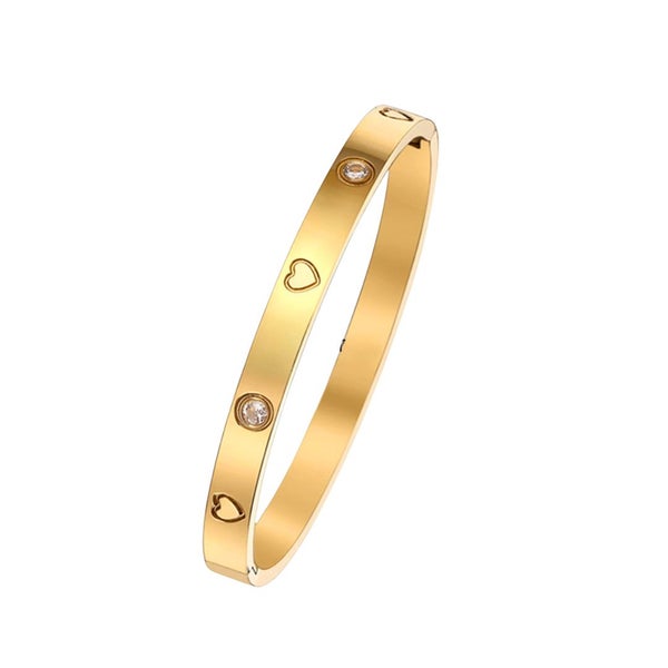 Love heart bracelet with cubic zirconia in silver Carousel 3