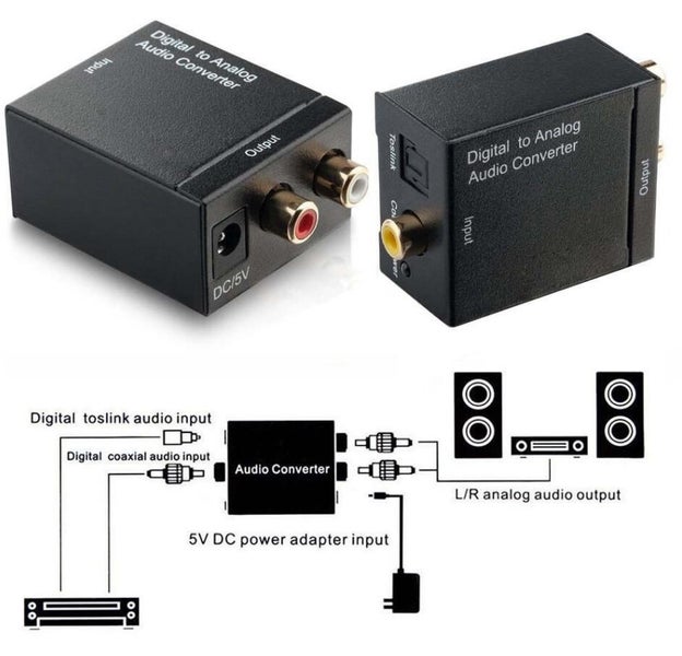 Coaxial Optical to RCA Converter with USB Carousel 1