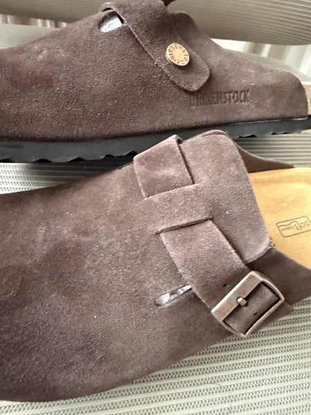 Birkenstock Boston Suede Clogs -Brown, Size 39 (NZ 6), Soft Footbed Slip Carousel 4