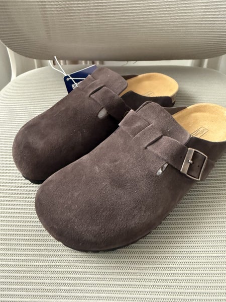 Birkenstock Boston Suede Clogs -Brown, Size 39 (NZ 6), Soft Footbed Slip Carousel 1