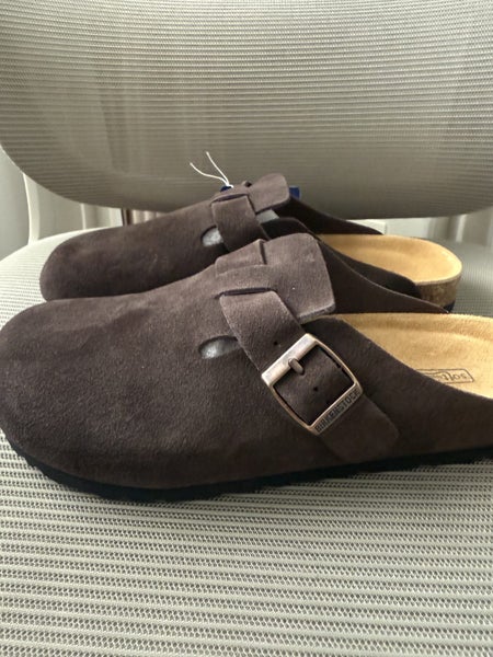 Birkenstock Boston Suede Clogs -Brown, Size 39 (NZ 6), Soft Footbed Slip Carousel 2