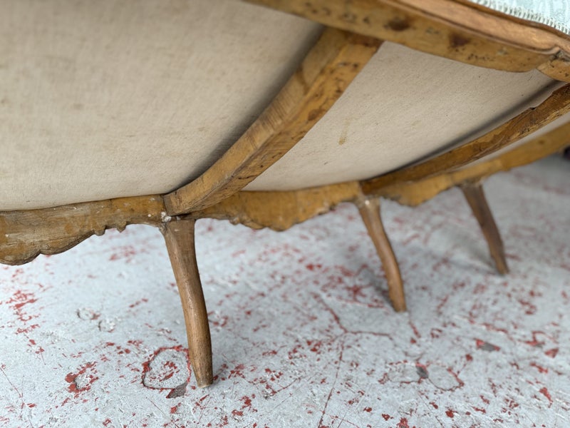 A Vintage Upholstered Carved Walnut Frame French Settee or Sofa Carousel 19