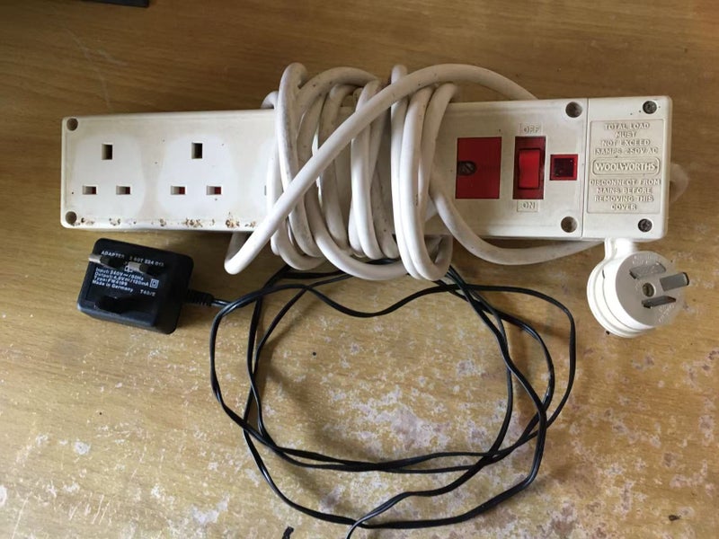 UK Powerboard with 4 UK plug sockets with a NZ Plug + Bosch Drill Adapter Carousel 1