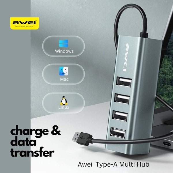 USB Multi Hub - 4 Ports - Type C or Type A Connector - Charge + Data Transfer Carousel 2
