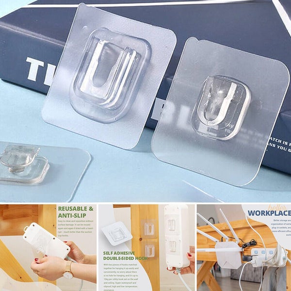 10Pairs Double-sided Adhesive Wall Hooks For Home Life Hangging Accessory Carousel 1