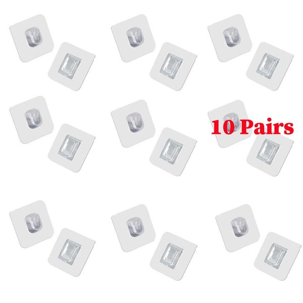 10Pairs Double-sided Adhesive Wall Hooks For Home Life Hangging Accessory Carousel 14