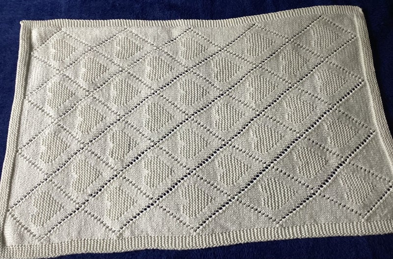 Beautiful love hearts blanket for a special baby in white Carousel 2