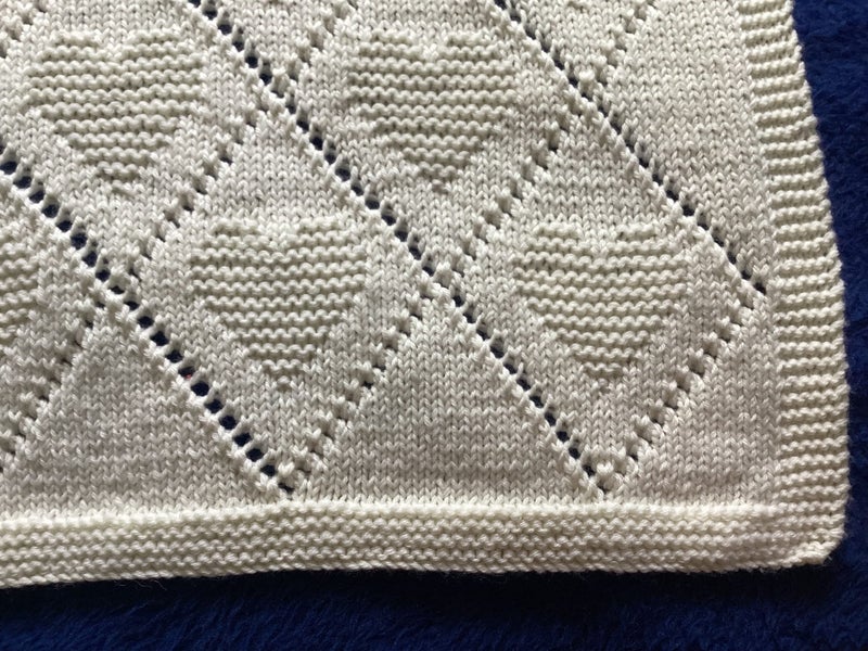 Beautiful love hearts blanket for a special baby in white Carousel 3