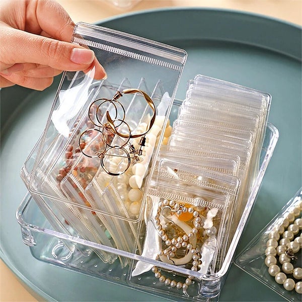 200X Anti Oxidation Transparent Bag Jewellery Zip-lock Poly Pouch Bags 4x6cm Carousel 12