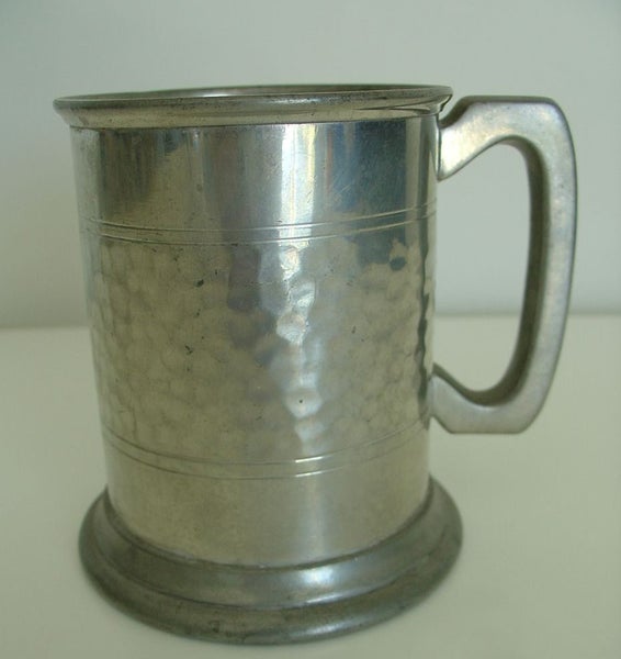 English Pewter Tankard With Glass Bottom Carousel 1