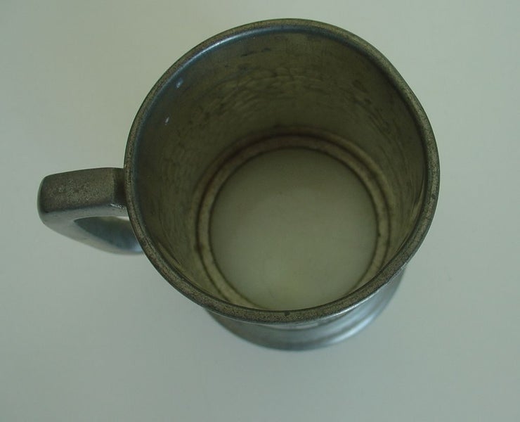 English Pewter Tankard With Glass Bottom Carousel 4