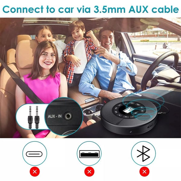 Portable CD Player with Bluetooth Rechargeable CD Player for Car with Speakers Carousel 2