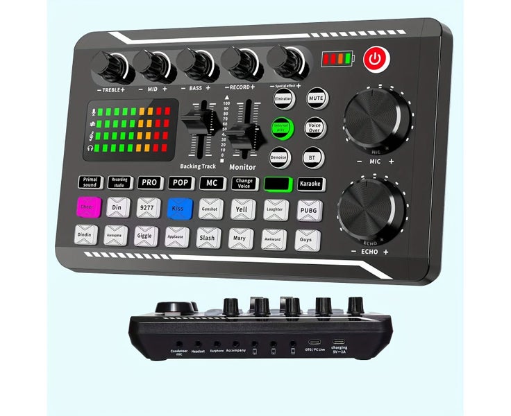 Live Sound Card Audio Mixer, With USB Charging, Volume Control, Battery Ind Carousel 1