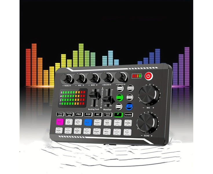 Live Sound Card Audio Mixer, With USB Charging, Volume Control, Battery Ind Carousel 2