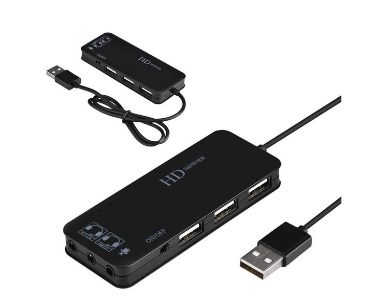 7.1 Channel USB2.0 Hub External Sound Card Audio Adapter Headphone Mic Converter Carousel 1