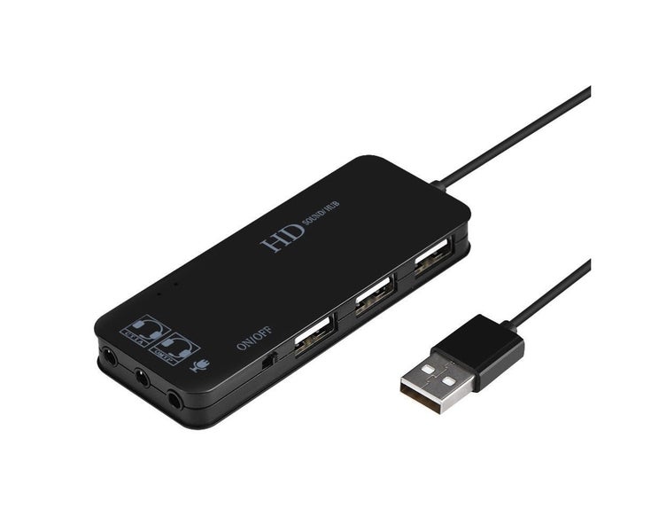 7.1 Channel USB2.0 Hub External Sound Card Audio Adapter Headphone Mic Converter Carousel 8