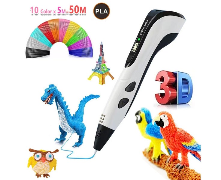 5M 10 colors PLA Filament Kid's 3D Pen 3D Drawing Printing Pen with LCD Scr Carousel 1
