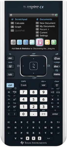 Texas Instruments TI-Nspire CX (non-CAS) graphing calculator. NCEA approved Carousel 2